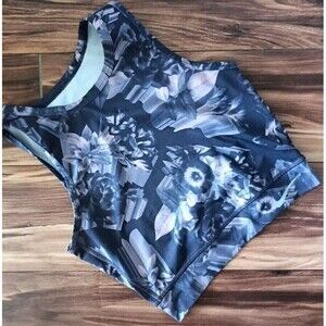 Women's Nike Epic LuxRunning Floral Print Tank Size Small Gray Pink Gym Yoga